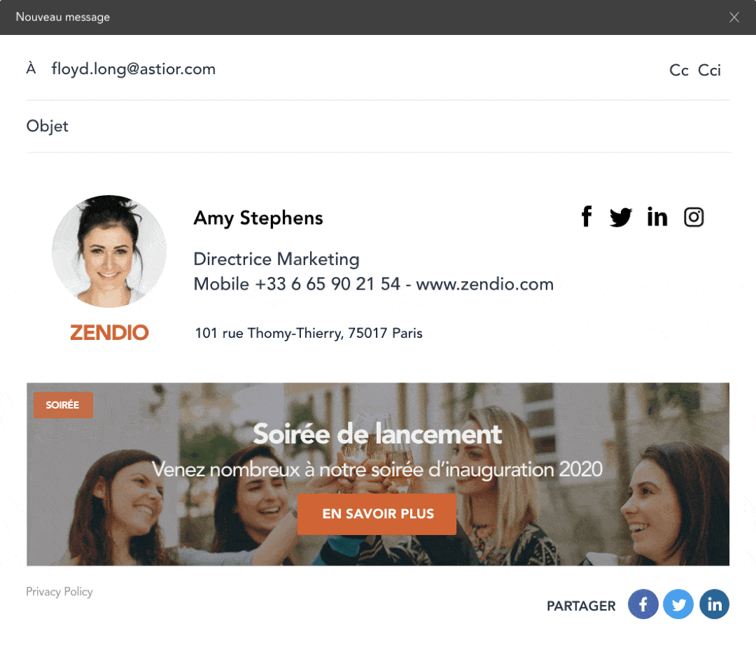 Adoptez la bannière email