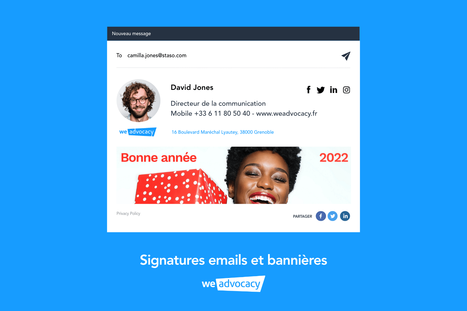 6 modèles de bannières emails pour les voeux 2022