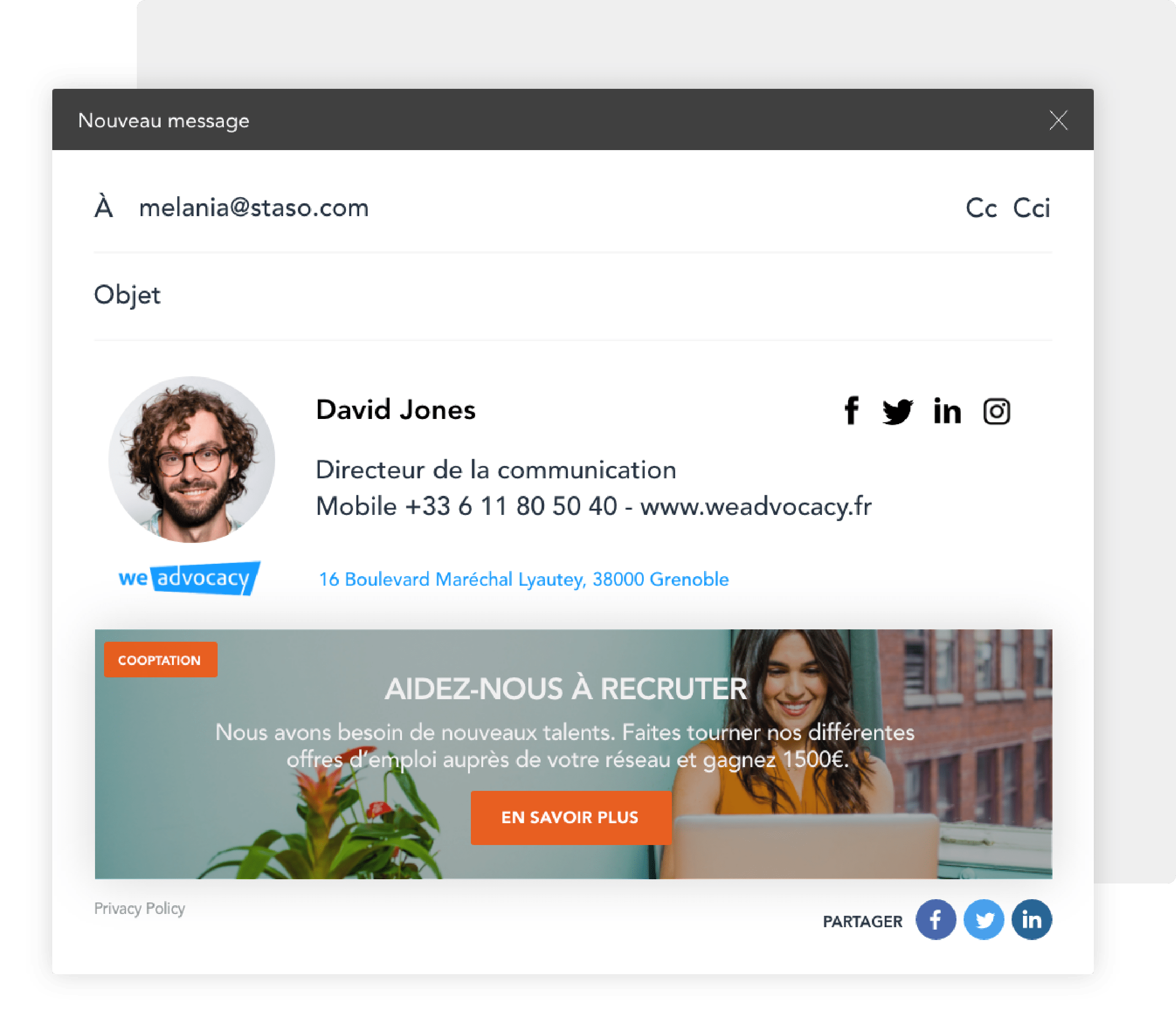 Signature email professionnel