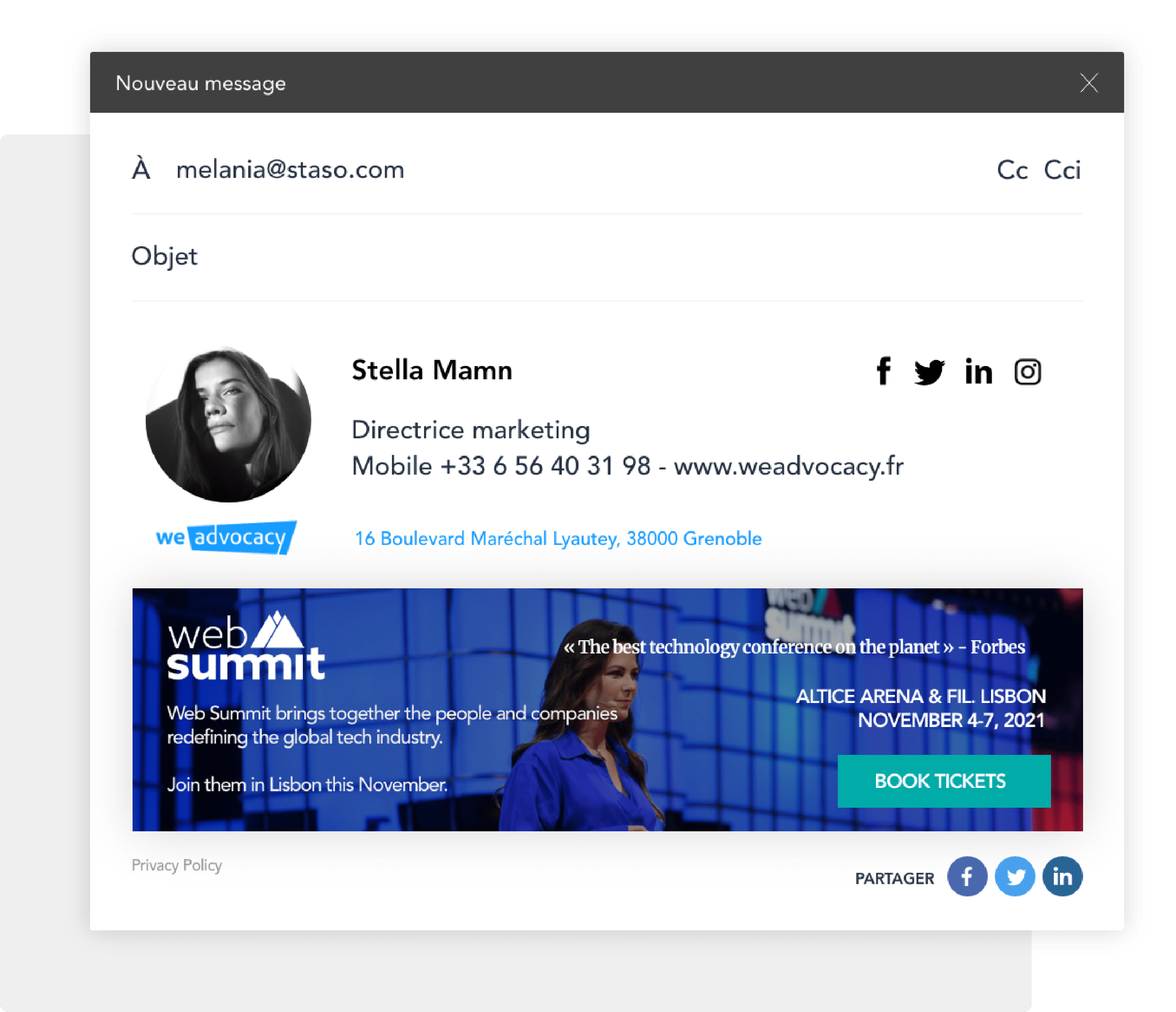 Signature email professionnel